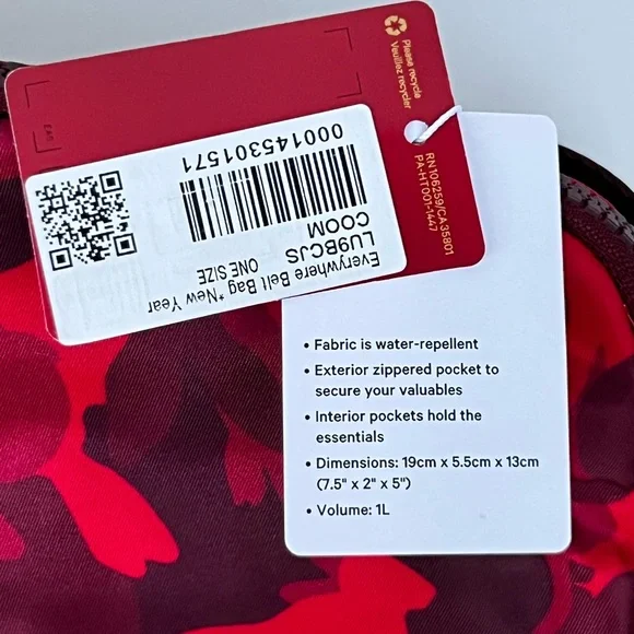 NWT Lululemon New Year Everywhere Belt Bag Rabbit All Over Print Red Mul…